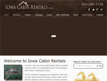 Tablet Screenshot of iowacabinrentals.com